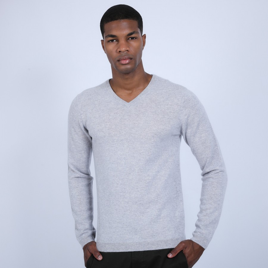 Suéter de cashmere com decote em V - Evann