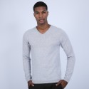Pull col V en cachemire - Benjamin 6612 gris clair - 11 gris clair