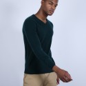 Pull col V en cachemire - Benjamin 6642 emeraude - 21 vert foncé