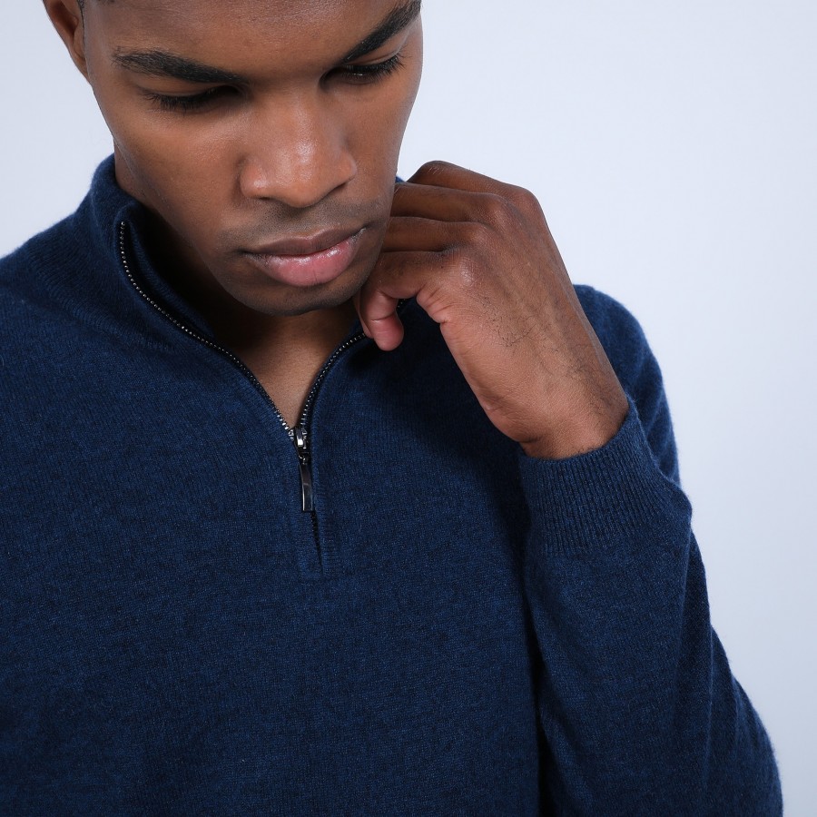 Cashmere zip-up 2-ply jumper - Emile