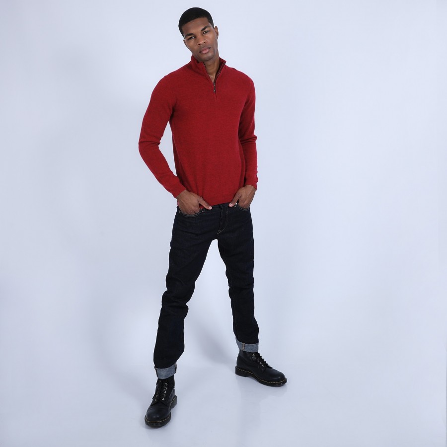 Cashmere zip-up 2-ply jumper - Emile