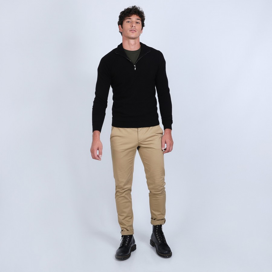 Cashmere zip-up 2-ply jumper - Emile