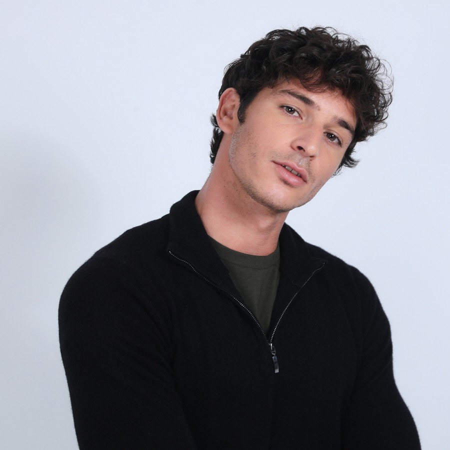 Suéter de cashmere com zíper e gola dupla - Emile
