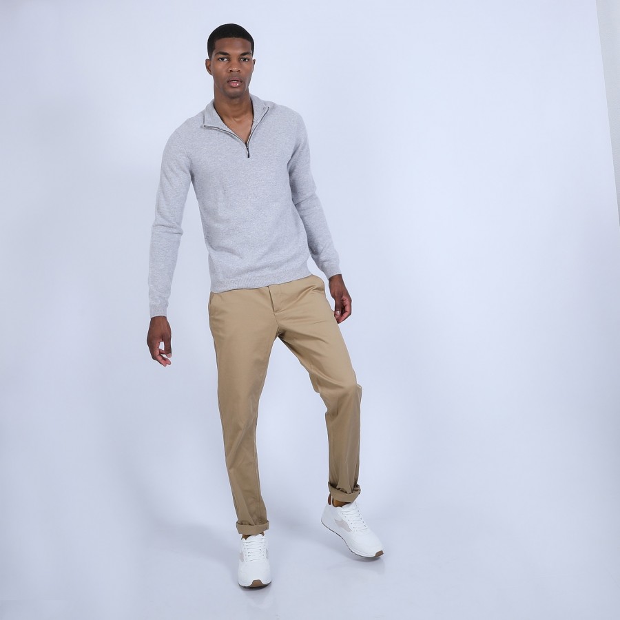 Cashmere zip-up 2-ply jumper - Emile