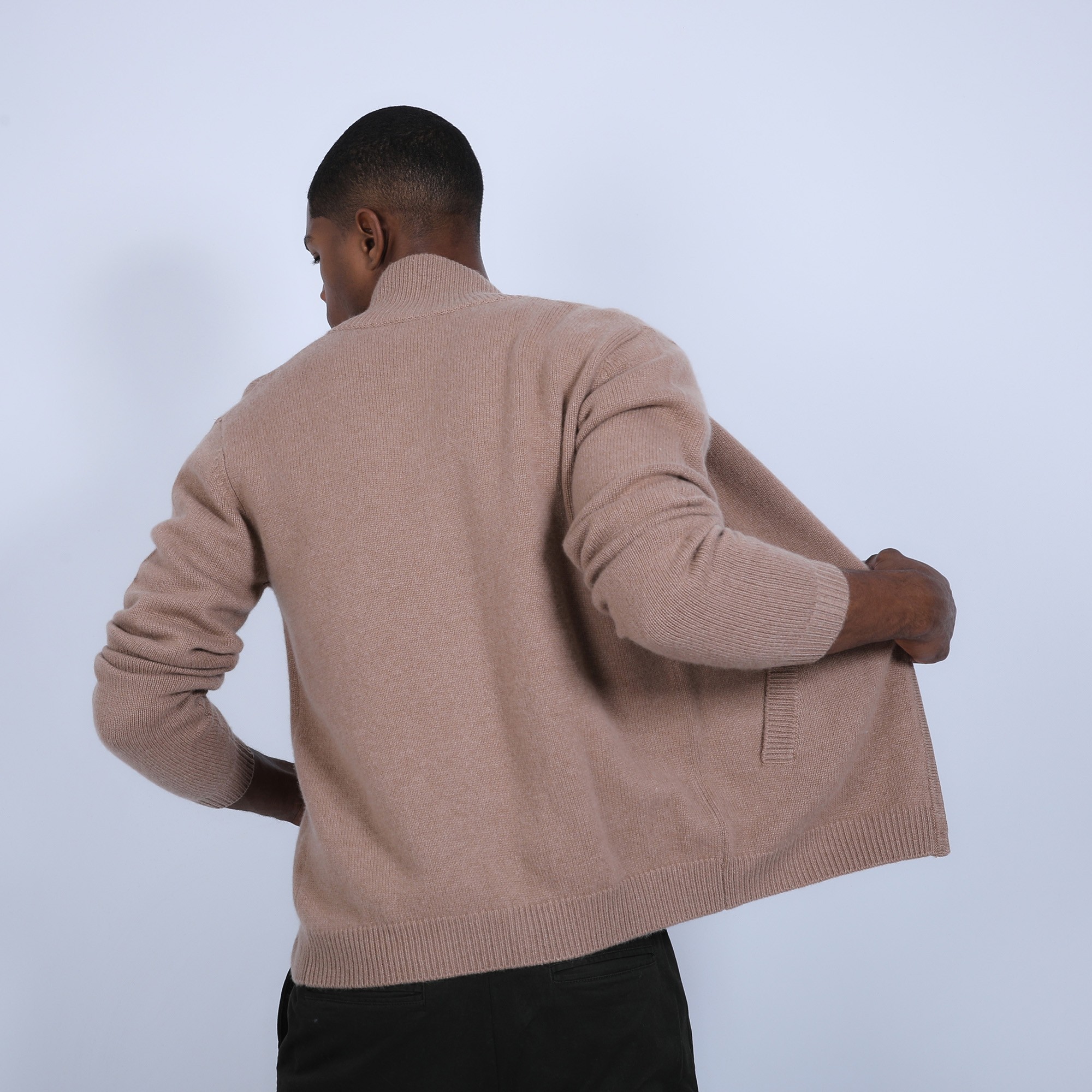 Gilet zippé en cachemire 4 fils - Balthazar 6630 camel - 88 camel