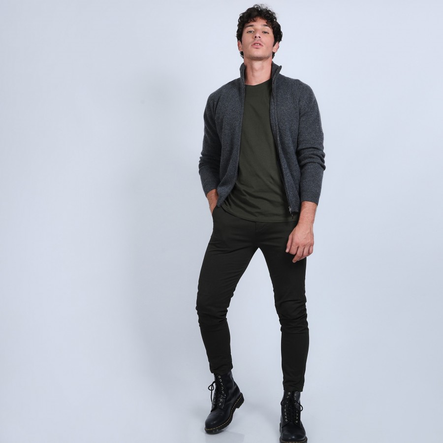 Zipped cardigan made of 4-ply cashmere - Balthazar