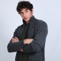 Gilet zippé en cachemire 4 fils - Balthazar 6611 gris anthracite - 10 gris foncé