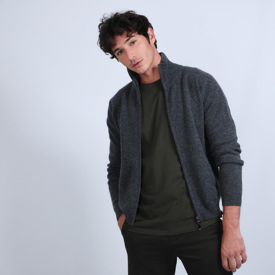 Cardigan de cashmere com zíper e 4 camadas - Balthazar