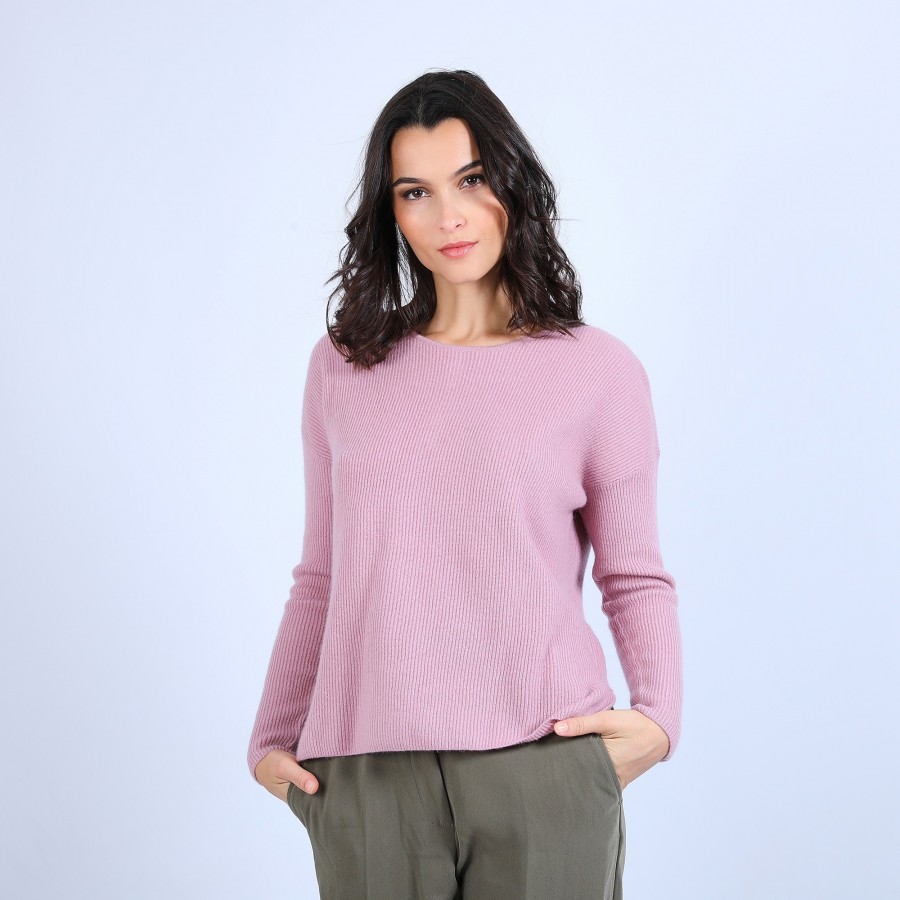 Round-neck jumper with buttons on the back - Becky