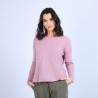Pull col rond boutons arrière - Becky 6683 buvard - 25 Rose moyen