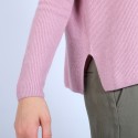 Pull col rond boutons arrière - Becky 6683 buvard - 25 Rose moyen