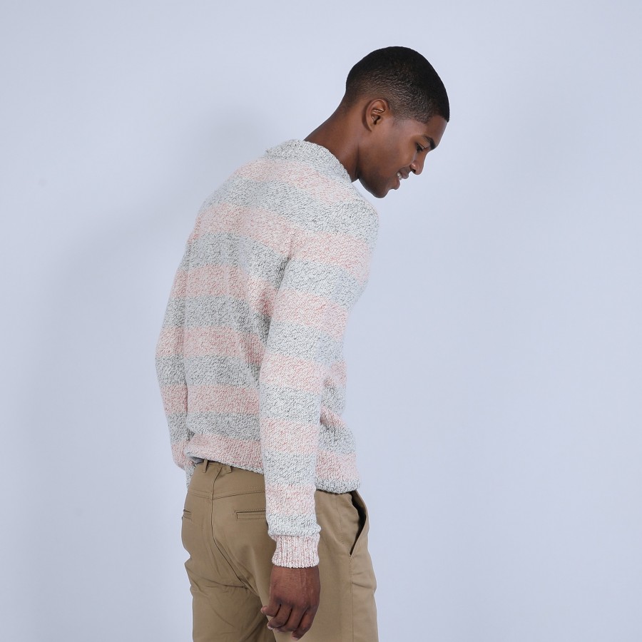 Suéter listrado de gola alta - Romualdo