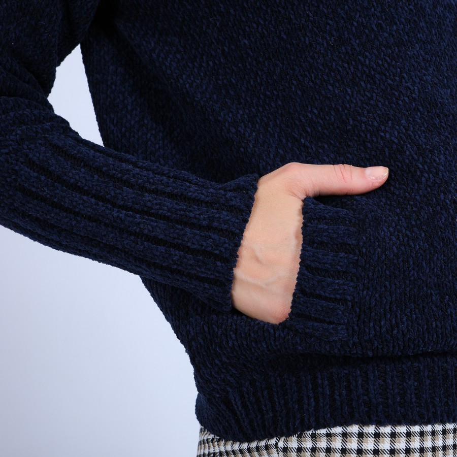 Colete de veludo de lã de seda com gola alta - Brasil