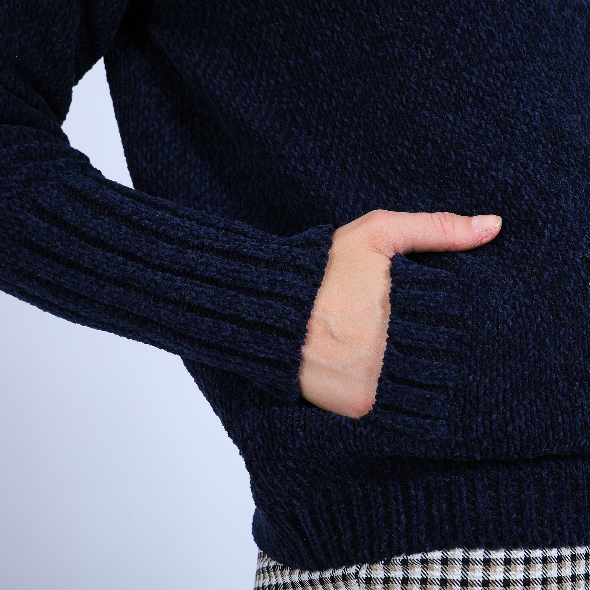 Gilet col montant en soie et laine velours - Bresil