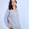 Pull col V avant et arrière en mohair - Simon