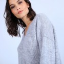 Pull col V avant et arrière en mohair - Simon