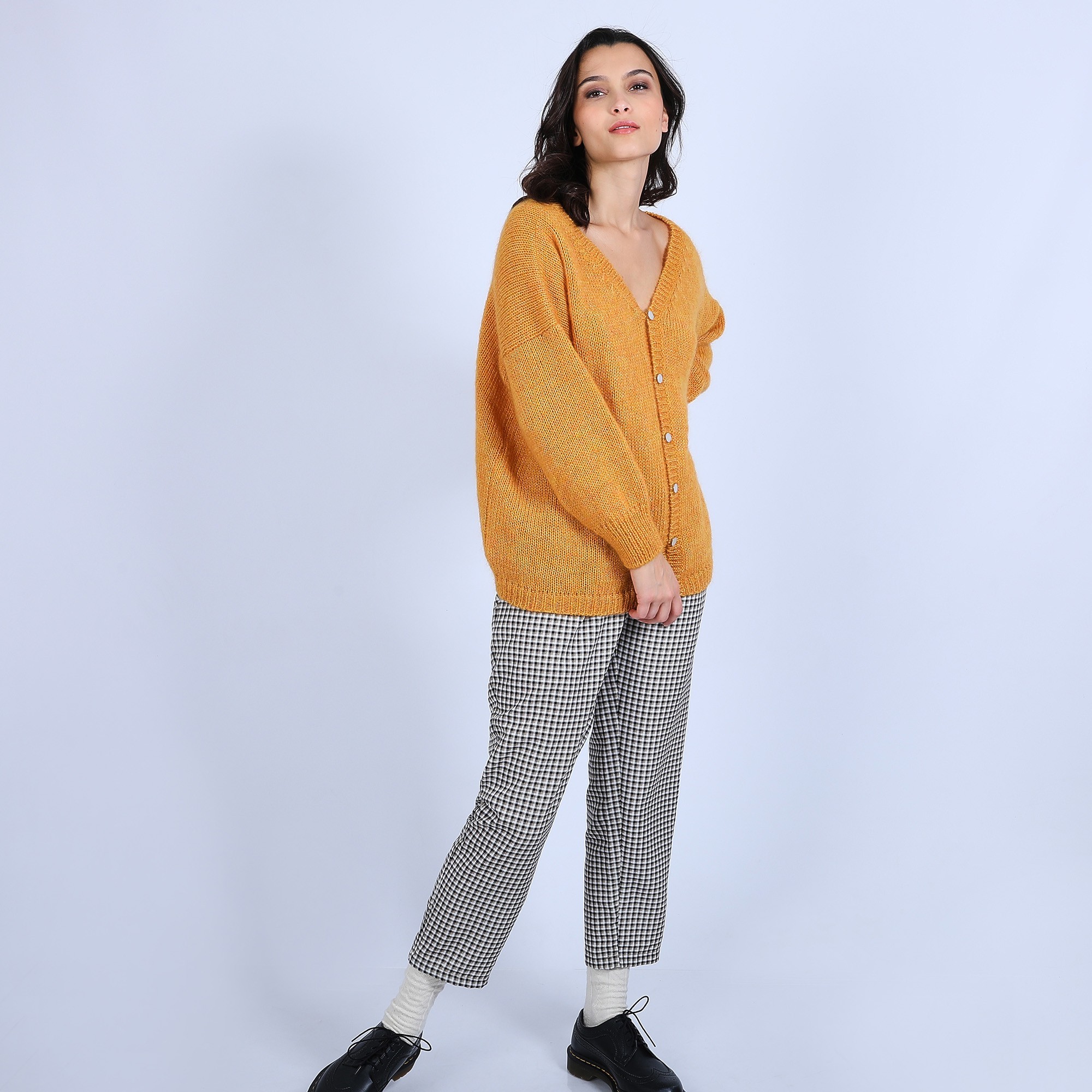 Pull col V avant et arrière en mohair - Simon