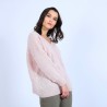 Pull col V avant et arrière en mohair - Simon
