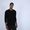 Pull col rond en laine et soie - Barsam 6610 noir - 01 Noir