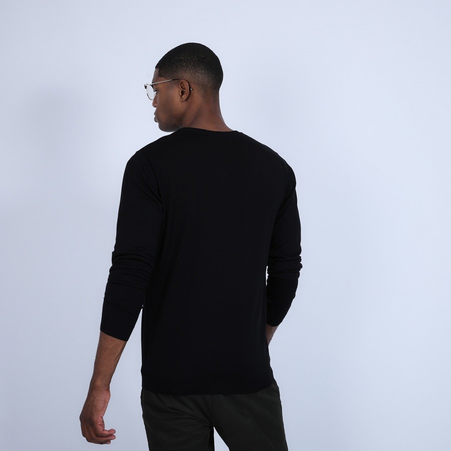 Round-neck jumper in wool and silk - Barsam