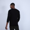 Pull col rond en laine et soie - Barsam 6610 noir - 01 Noir