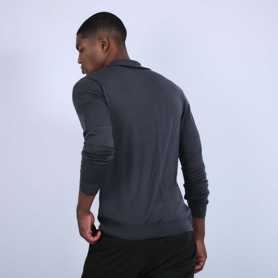 Zipped merino wool cardigan - Estian