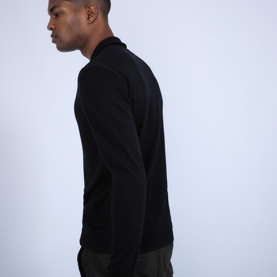 Zipped merino wool cardigan - Estian