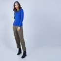 Pull col rond en laine mérinos - Berenice 6644 iris - 48 bleu roi