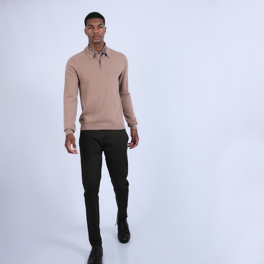 Suéter de cashmere com gola polo - Emerson