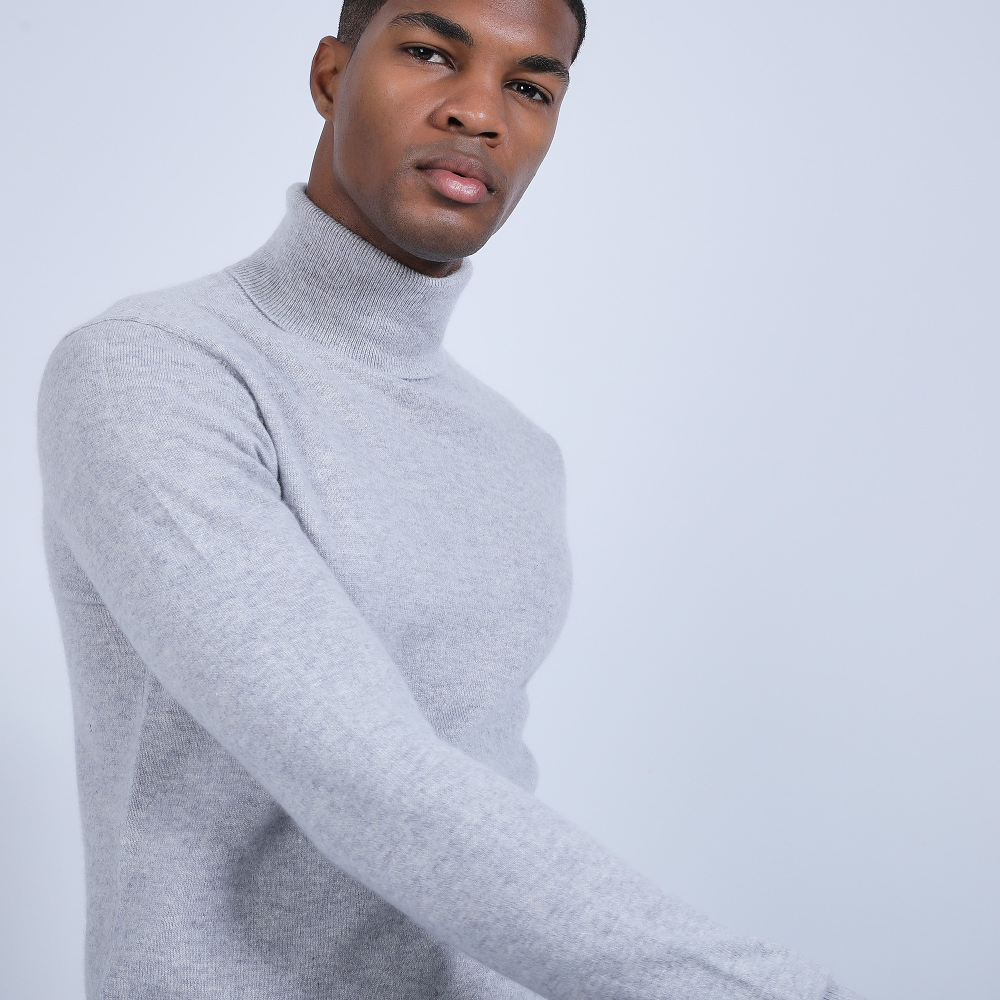 Pull col roulé en cachemire - Bruno 6612 gris clair - 11 Gris clair