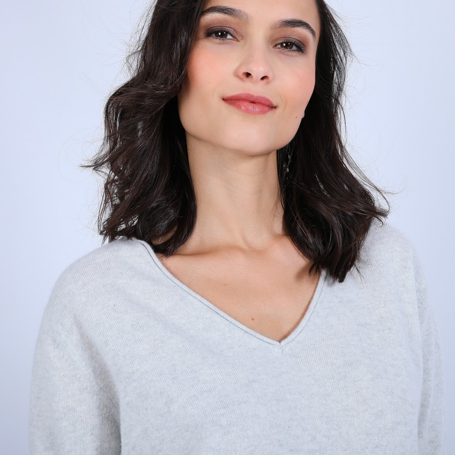 Pull col V en cachemire - Olgae