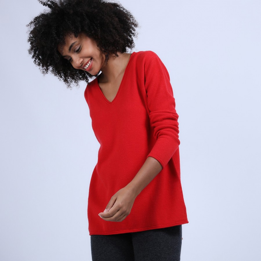 Pull col V en cachemire - Olgae