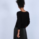 Pull col bateau en cachemire - Bal 6610 noir - 01 Noir