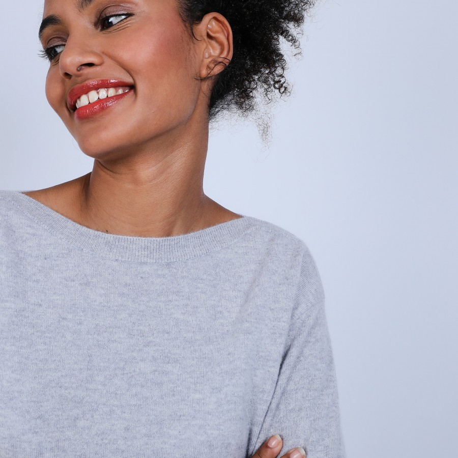 Suéter de cashmere com gola canoa - Bal