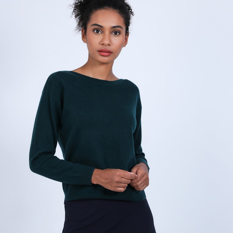 Suéter de cashmere com gola canoa - Bal