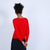 Pull col bateau en cachemire - Bal 6680 ecarlate - 52 Rouge