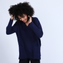 Pull en cachemire ample col V - Olyvia 6646 indigo - 75 Bleu nuit