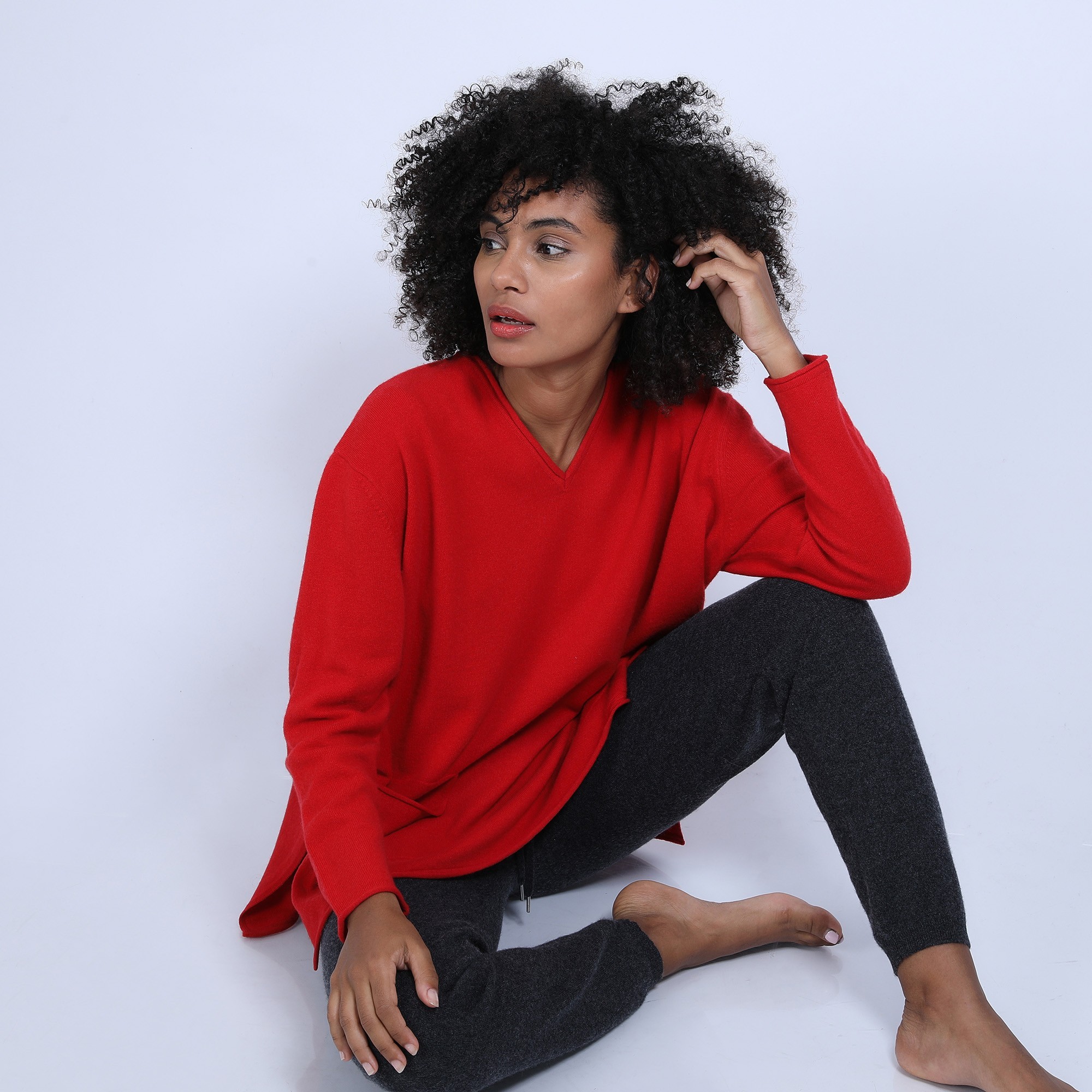 Loose V-neck cashmere jumper – Hilary