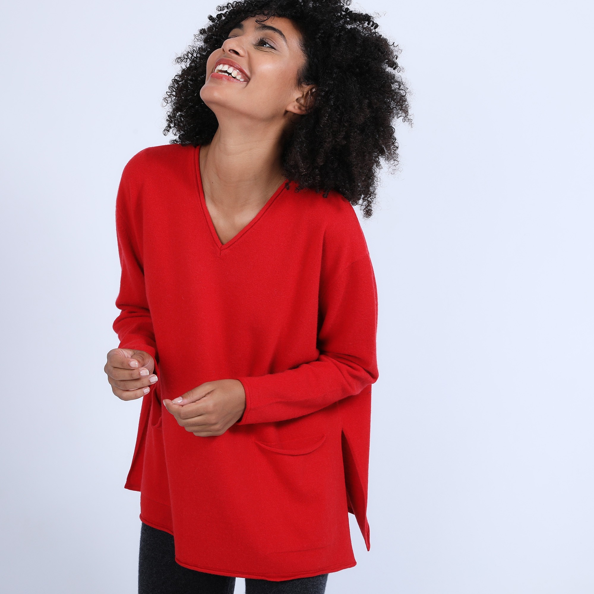 Loose V-neck cashmere jumper – Hilary