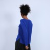 Pull col rond boutons arrière - Becky 6645 bleu dur - 48 Bleu roi