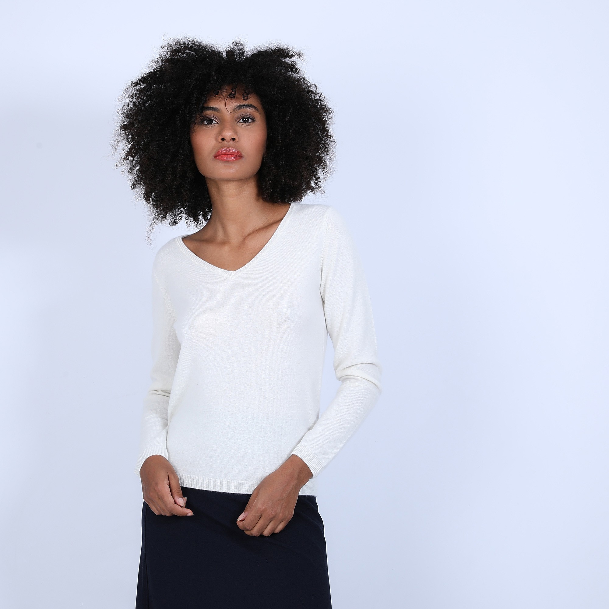 Pull col V en cachemire - Bijou