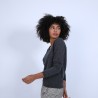 Pull col V en cachemire - Bijou 6611 gris anthracite - 10 Gris foncé