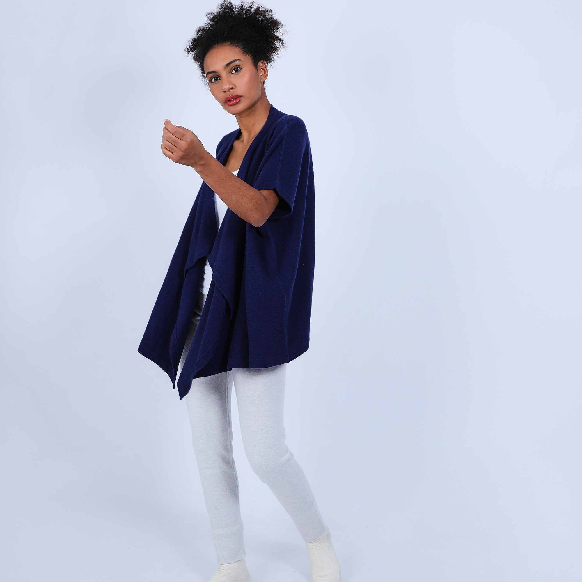 Gilet kimono sans manches - Harriet 6646 indigo - 75 Bleu nuit