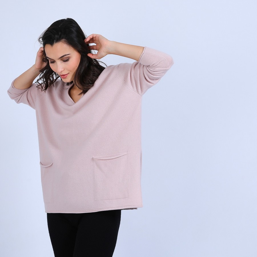 Loose V-neck cashmere jumper – Hilary