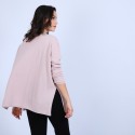 Pull en cachemire ample col V - Olyvia 6602 colombe - 24 Rose clair