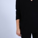 Pull en cachemire ample col V - Olyvia 6610 noir - 01 Noir