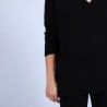 Pull en cachemire ample col V - Olyvia 6610 noir - 01 Noir