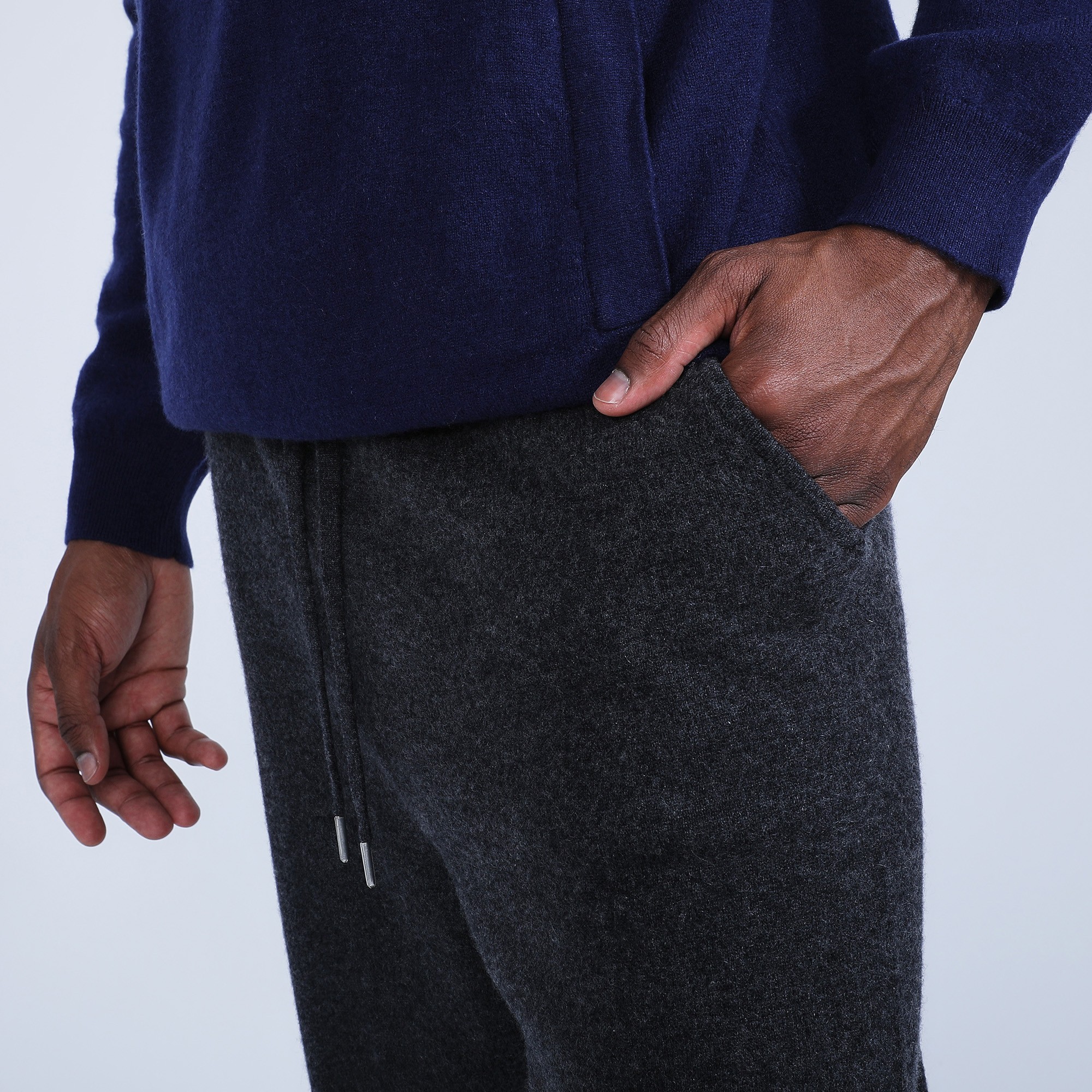 Pantalon en 100% cachemire - Omer 6611 gris anthracite - 10 gris foncé