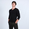 Pull col V en cachemire - Benjamin 6610 noir - 01 noir