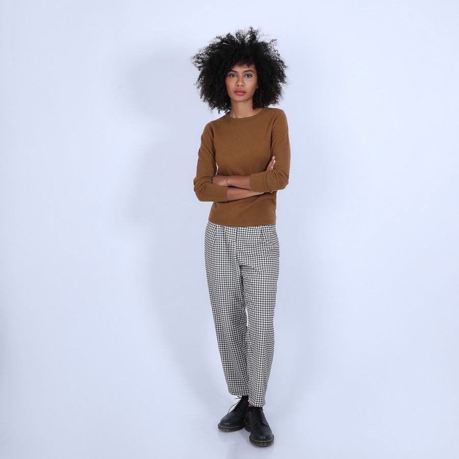 Suéter de cashmere com gola redonda - Evana